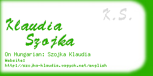 klaudia szojka business card